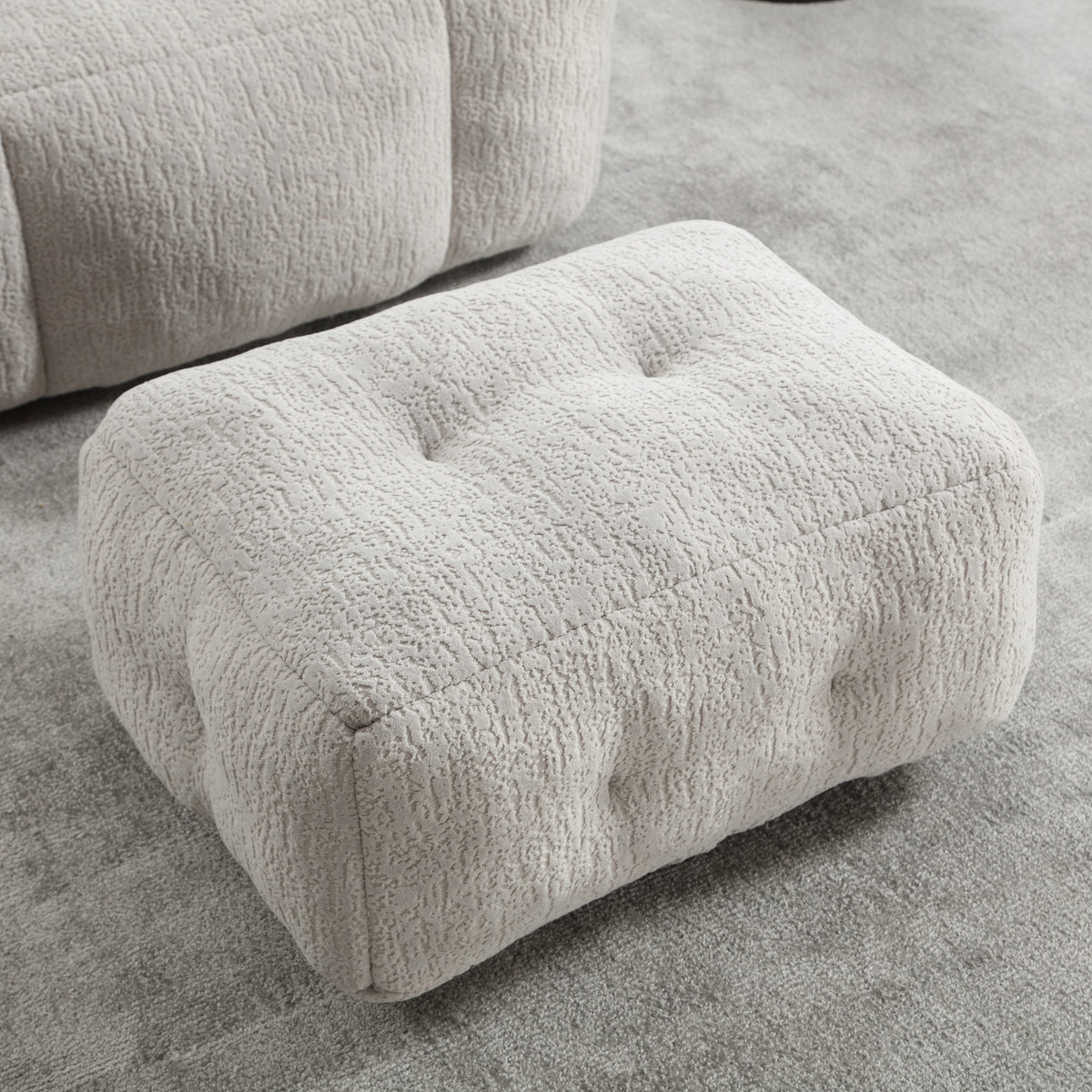 Super soft American Smart EP fluffy bean bag chair with memory foam and footstool, modern indoor lounge furniture.
