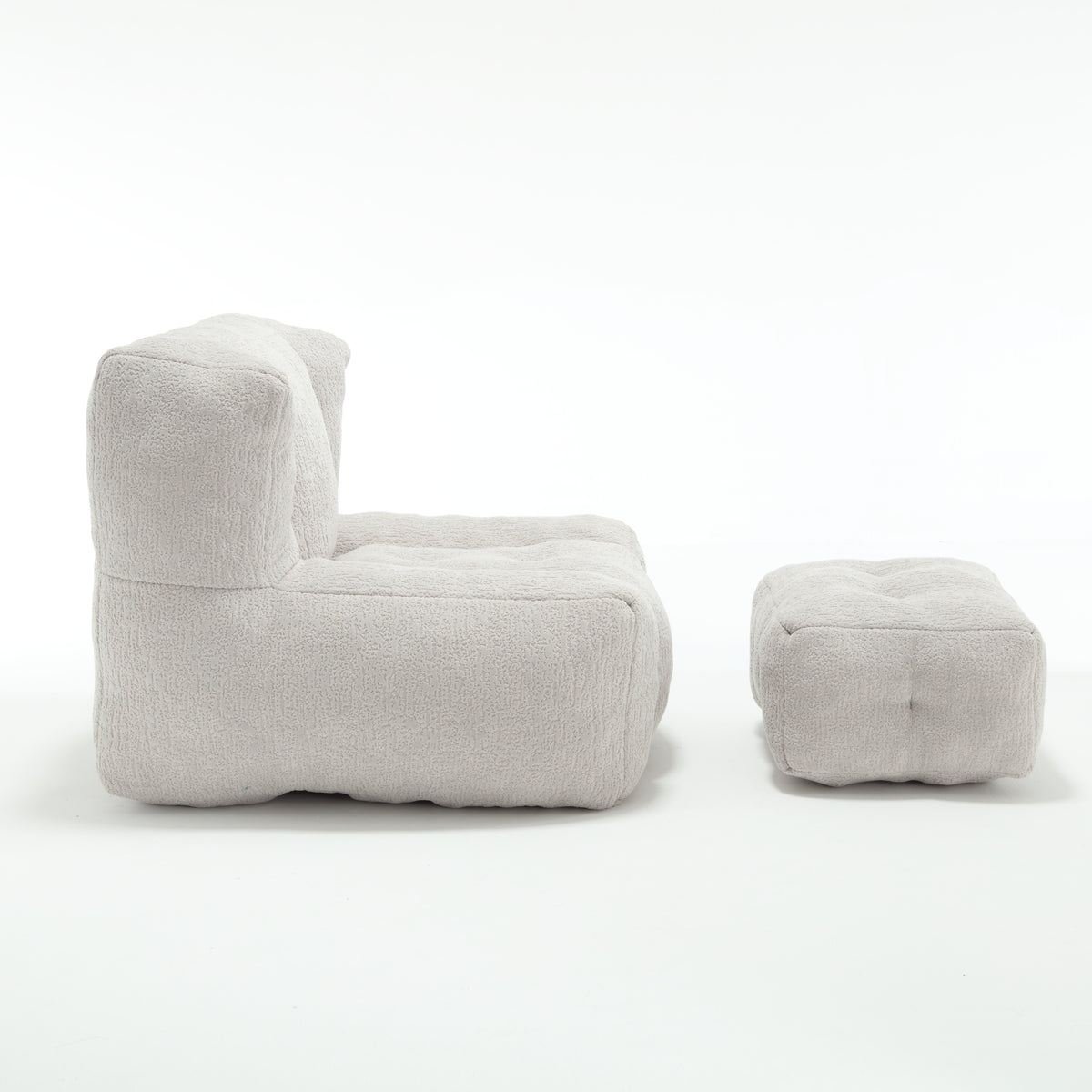 Soft American Smart EP fluffy bean bag chair with footstool, modern indoor couch with memory foam for comfortable seating.