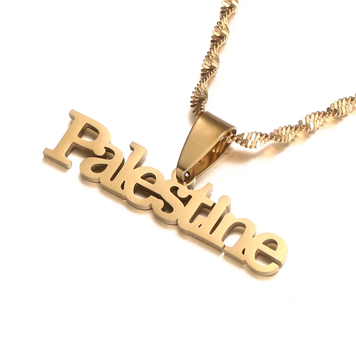Palestine vintage stainless steel pendant chain necklace for men and women, Arab African fashion accessory by American Smart EP