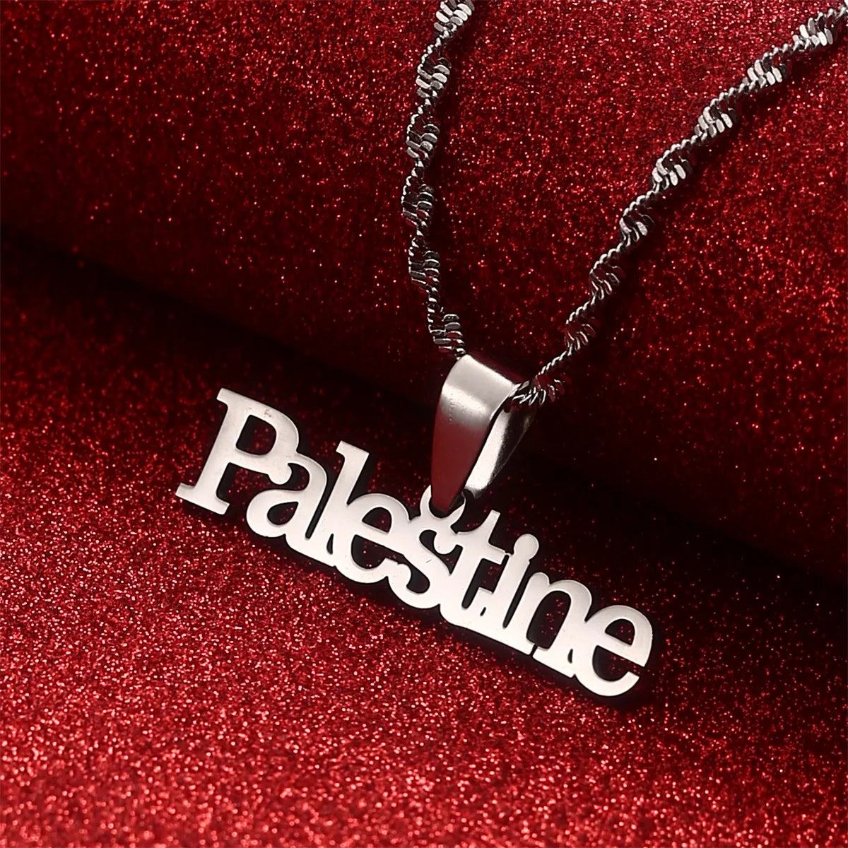 Palestine vintage stainless steel pendant chain necklace for men and women, Arab African fashion by American Smart - EP