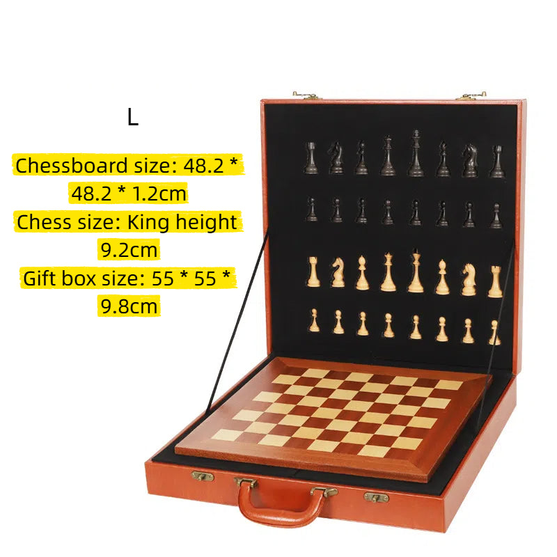 Luxury American Smart EP wooden chess board with heavy woodgrain finish, suitable for Western chess, adult chess game set