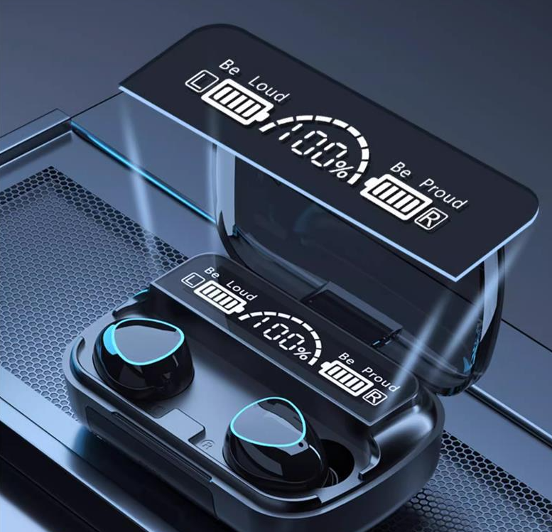 American Smart M10 Bluetooth earphones with noise reduction and long battery life, wireless gaming earphones shown in image.