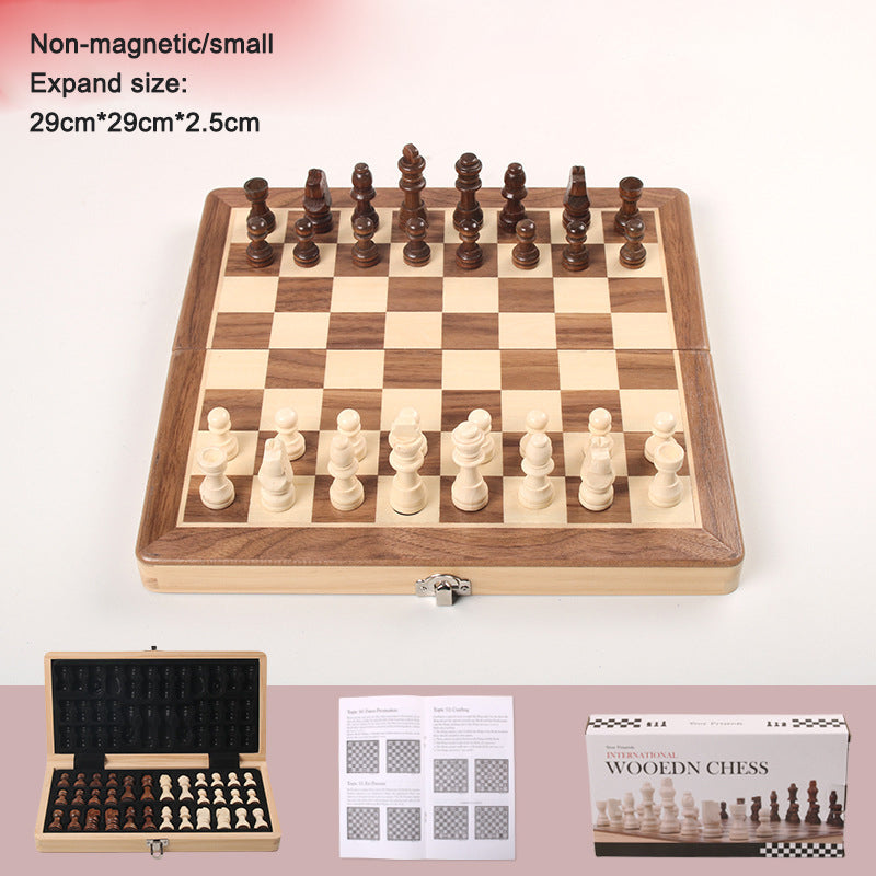 Magnetic folding chessboard by American Smart, solid wood double queen set for adults and children, perfect for strategic board game play.
