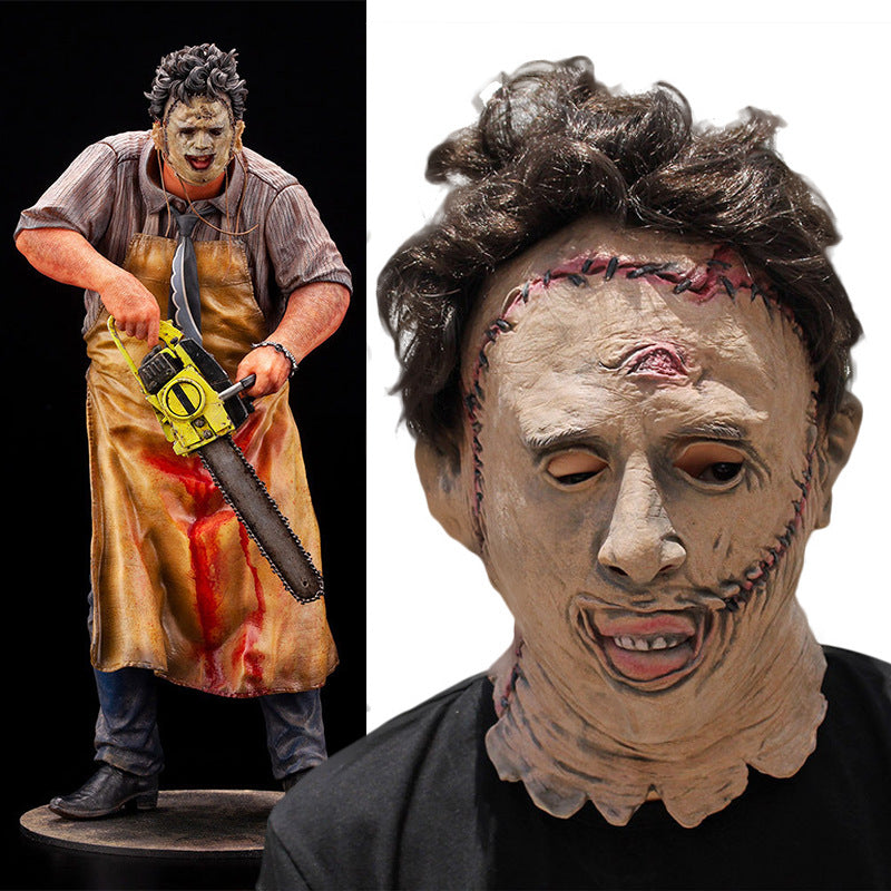 Texas Chainsaw Massacre horror mask by American Smart EP, featuring a creepy saw-themed Halloween mask with horror movie details.