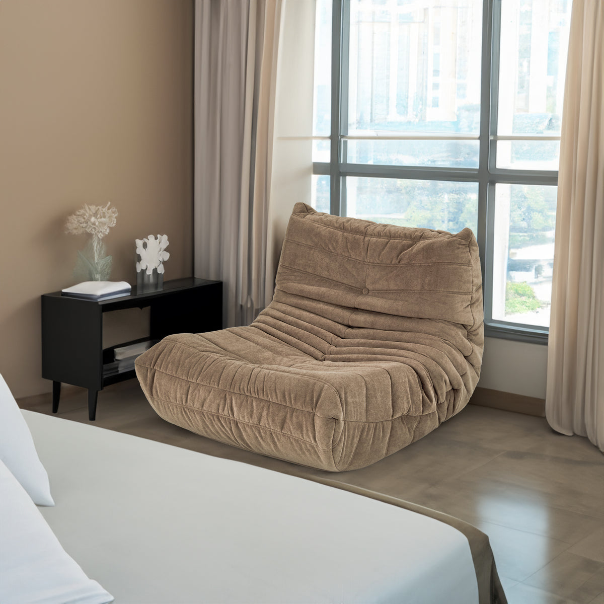 American Smart EP floor sofa bean bag chair with memory foam, suitable for adults, home, office, or gaming lounge.