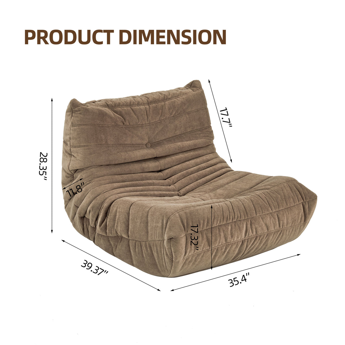 American Smart EP floor sofa bean bag chair with memory foam, ideal for adults at home, office, or gaming venues.
