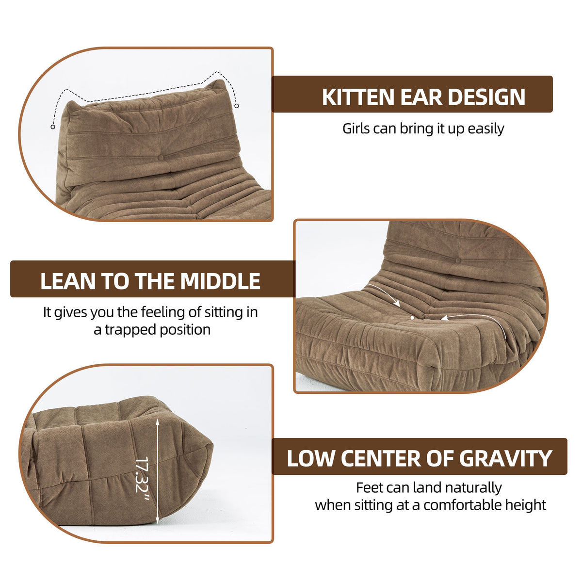American Smart EP fireproof bean bag chair with memory foam for adults, ideal for home, office, or gaming lounges.