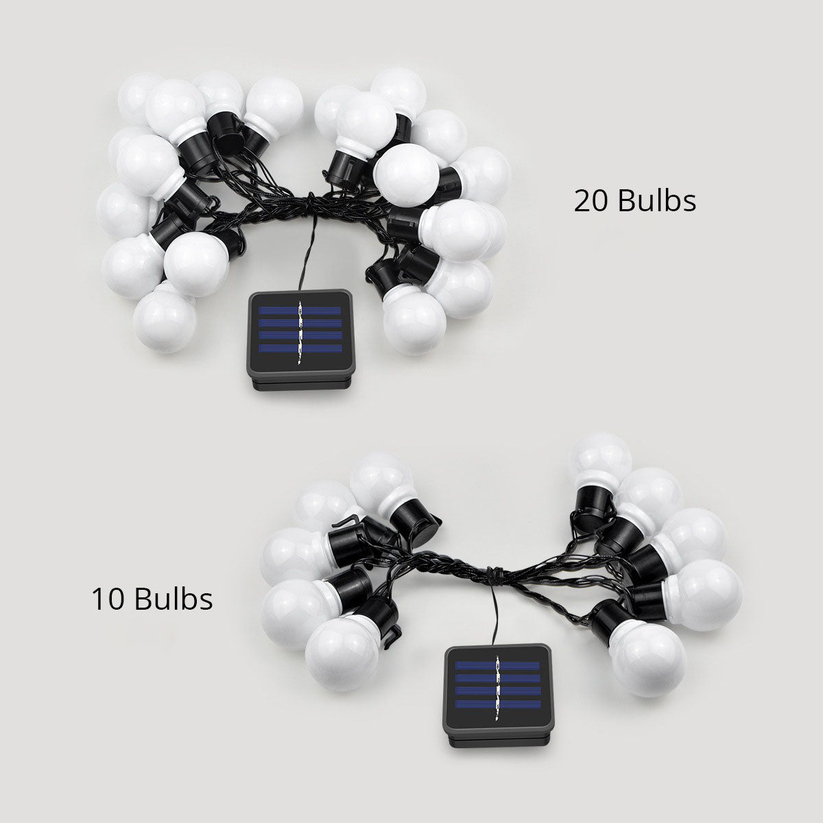 American Smart LED outdoor waterproof solar light string with retro hook bulbs illuminating garden and lawn areas.