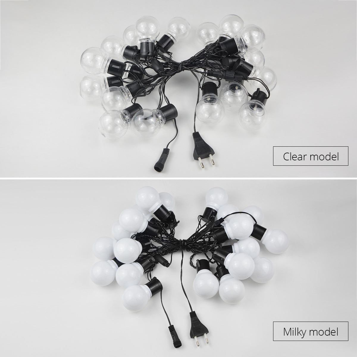 American Smart LED outdoor waterproof solar light string with retro hook bulbs, ideal for garden and lawn decoration.