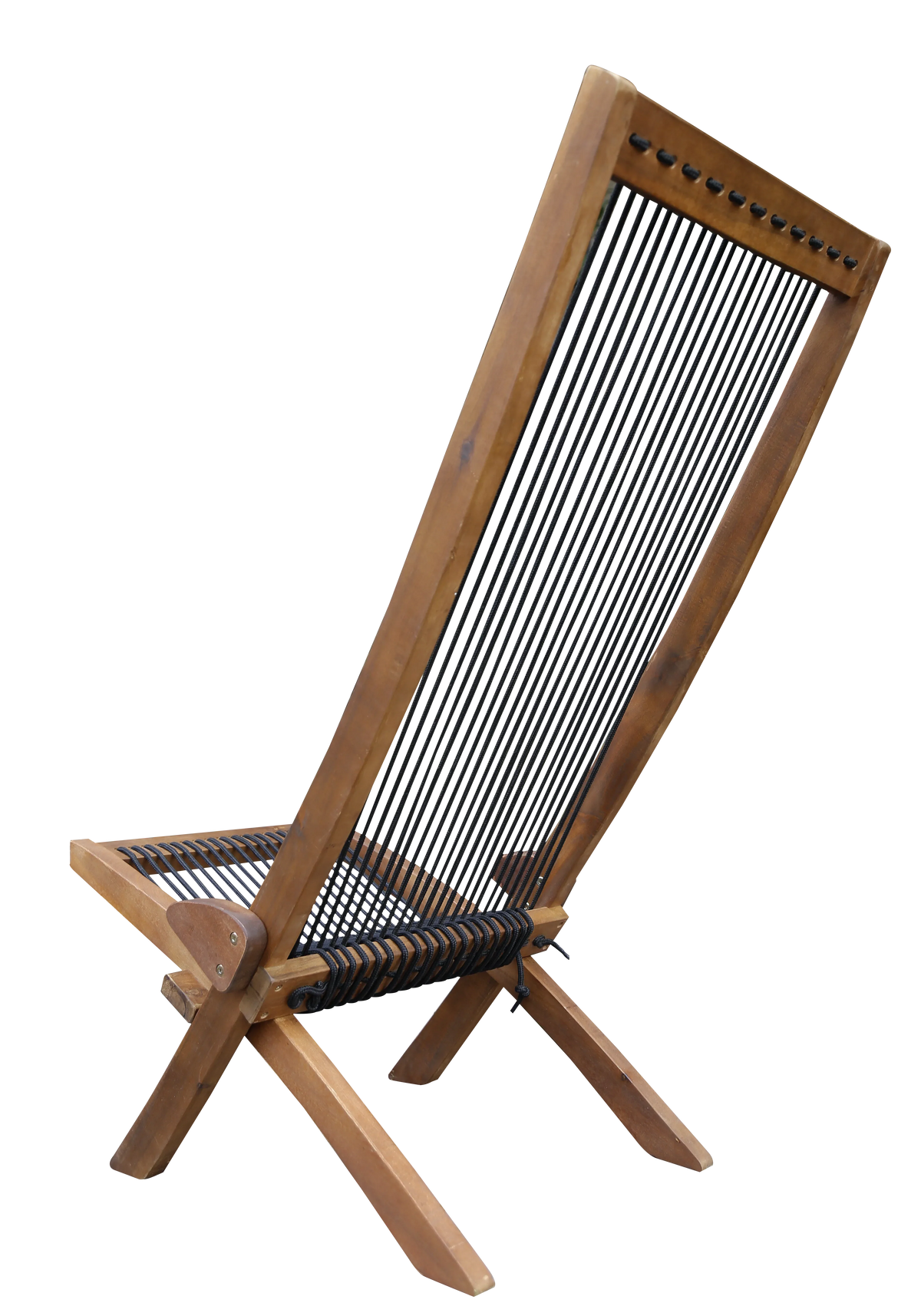 American Smart EP folding roping wood chair with a natural wood finish and sturdy folding design.