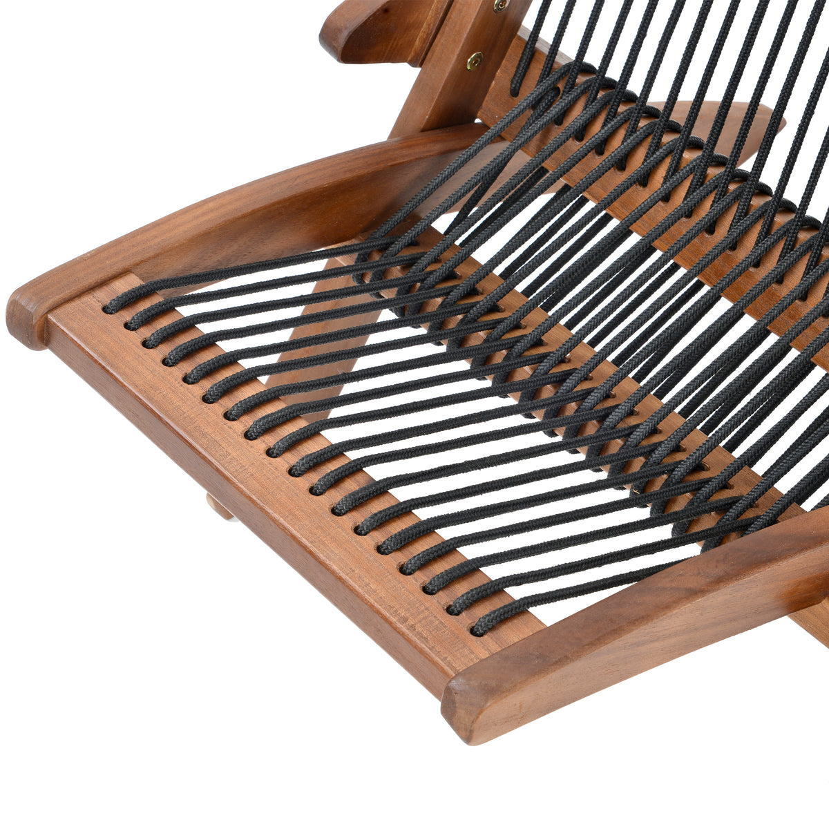 Folding roping wood chair by American Smart EP with a natural wood finish and a compact, portable design for versatile seating.