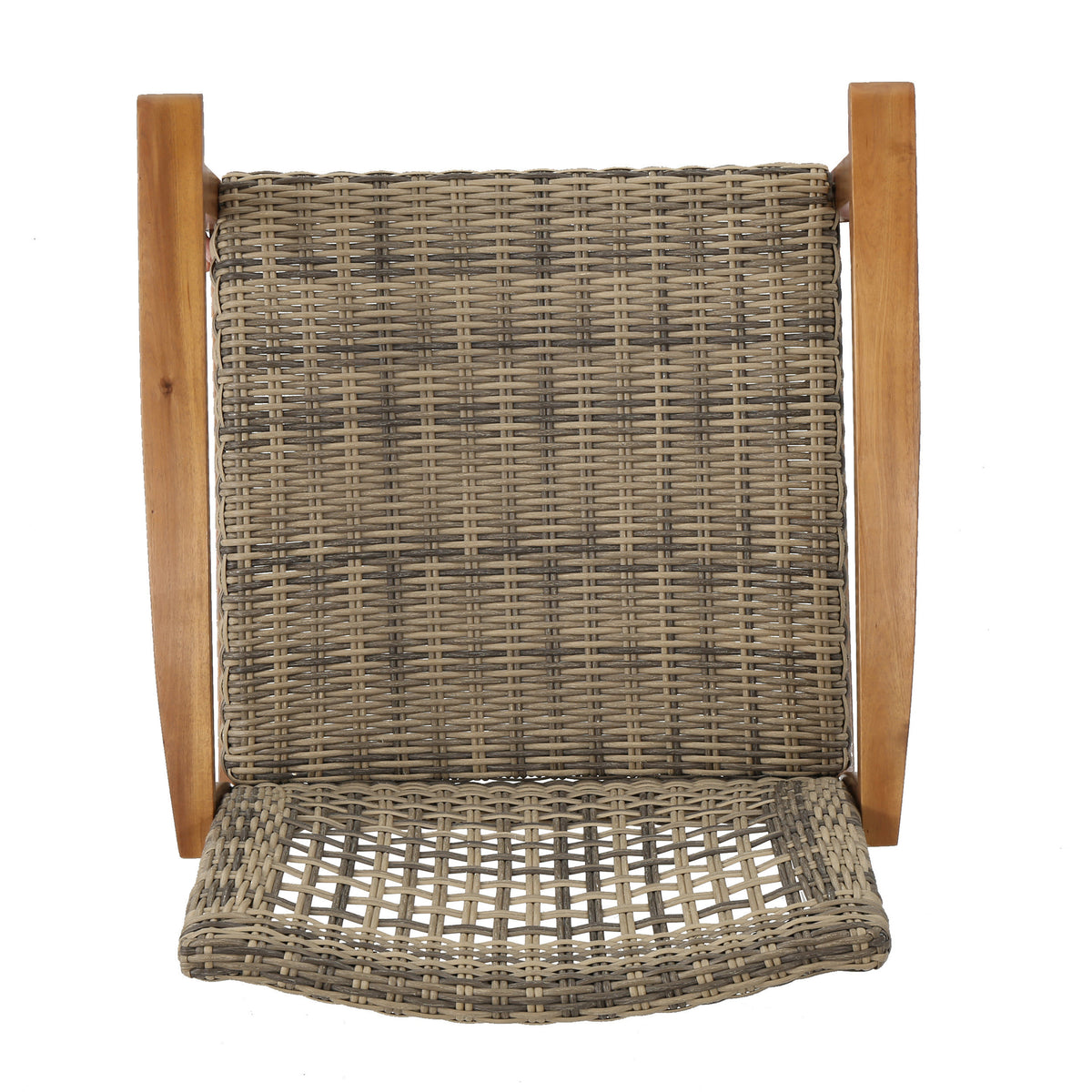 Set of two Hampton Wood and Wicker Club Chairs by American Smart, featuring classic wood frames and woven wicker seats.