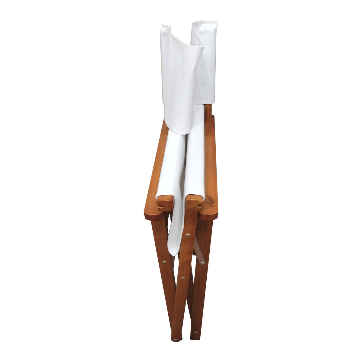 White wooden director folding chair with canvas seat, set of two by American Smart - EP, featuring a sturdy foldable design.