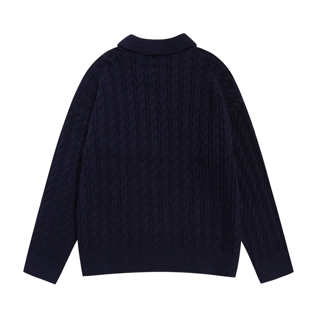 Light gray V-neck casual sweater with letter embroidery from American Smart - EP, featuring a relaxed fit and soft knit fabric.