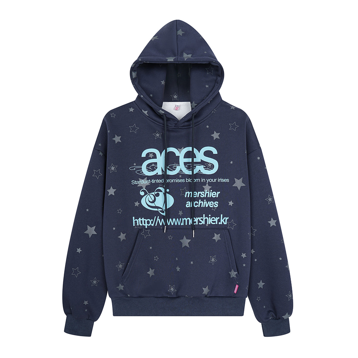 Star letter printed fleece hooded sweatshirt - American Smart