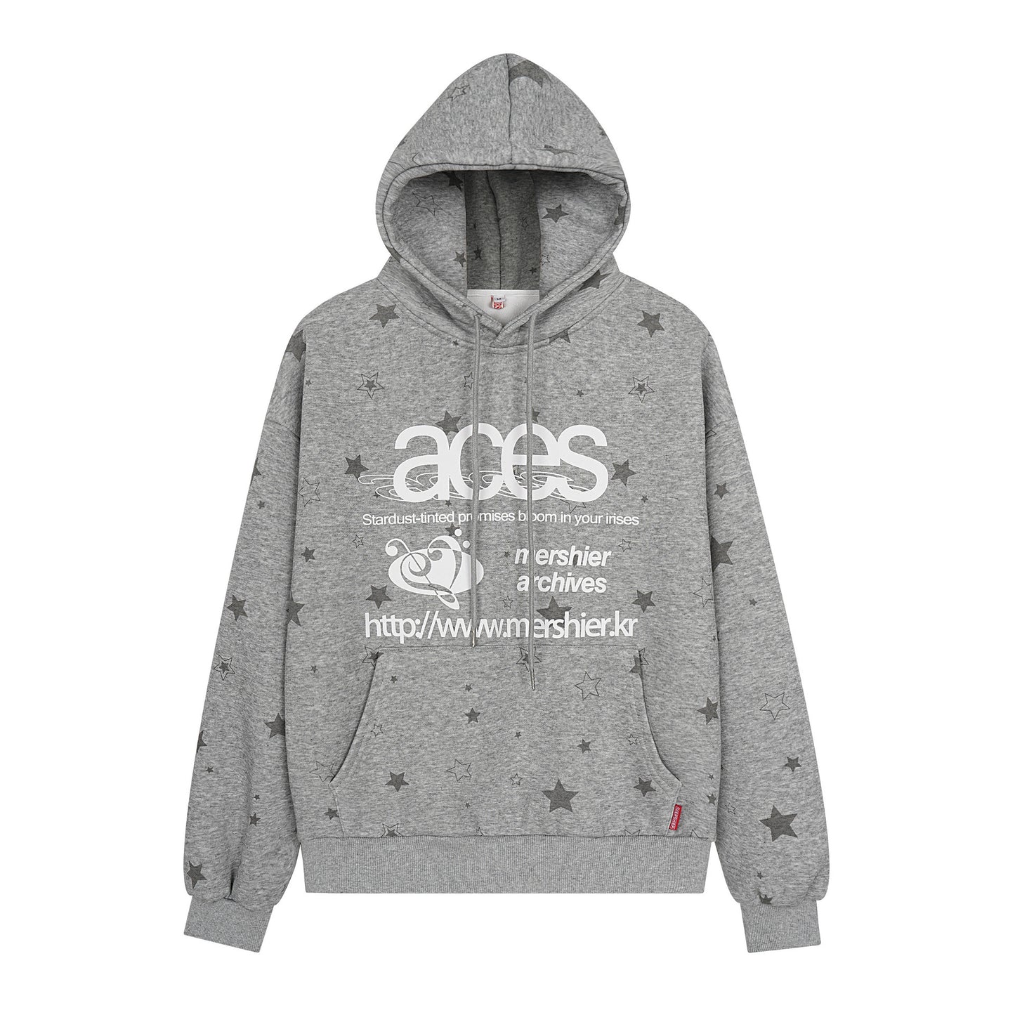 Star letter printed fleece hooded sweatshirt - American Smart