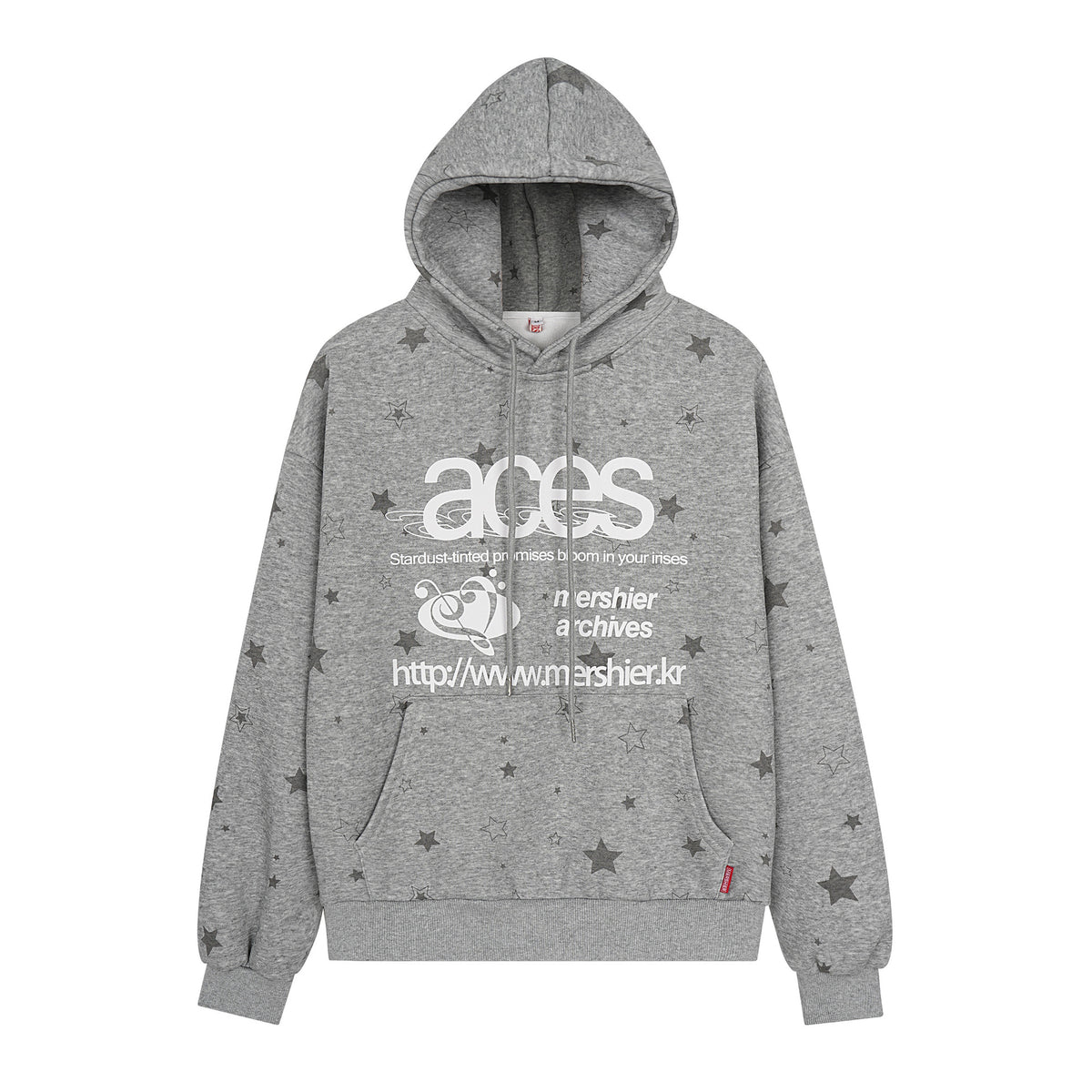 Star letter printed fleece hooded sweatshirt - American Smart