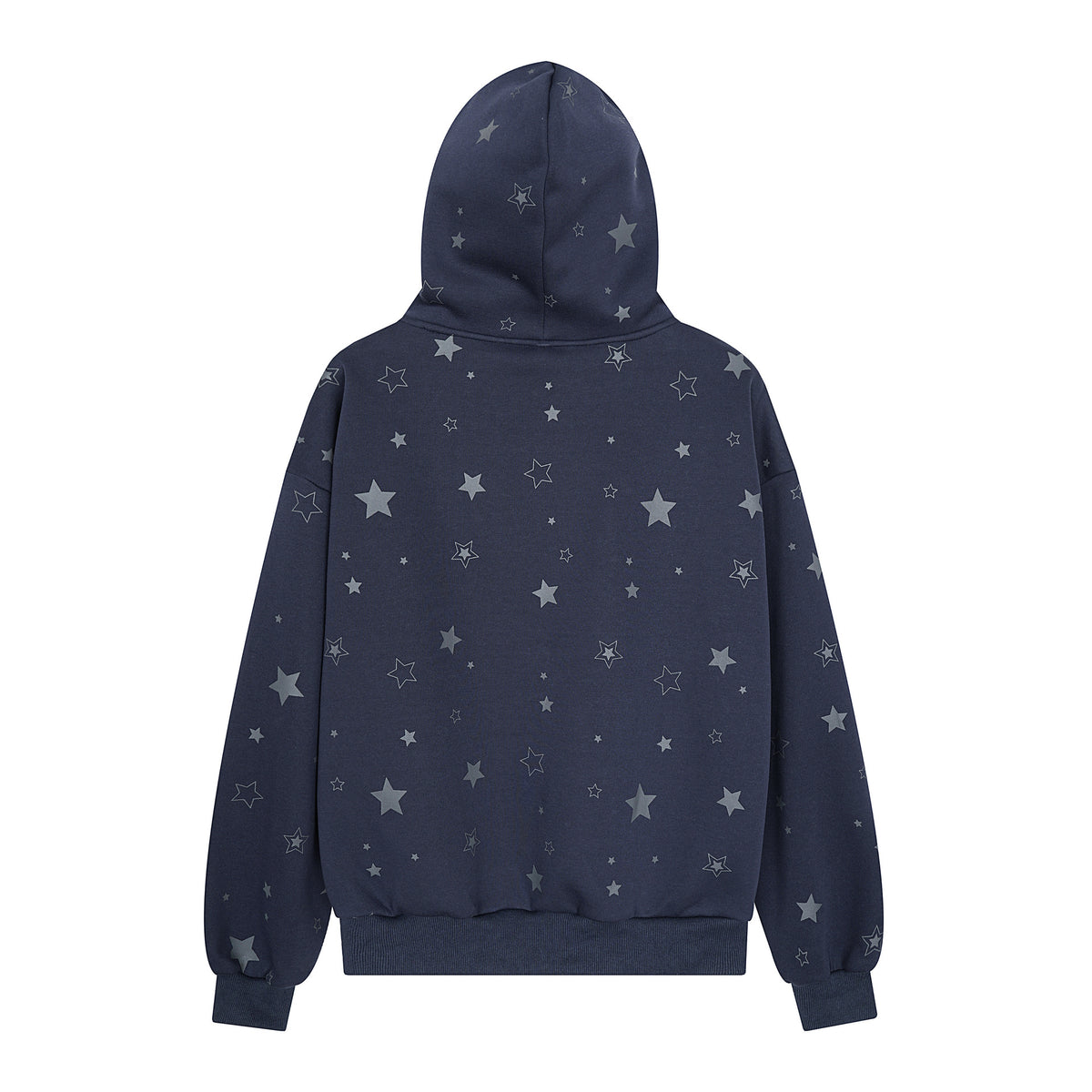 Star letter printed fleece hooded sweatshirt - American Smart
