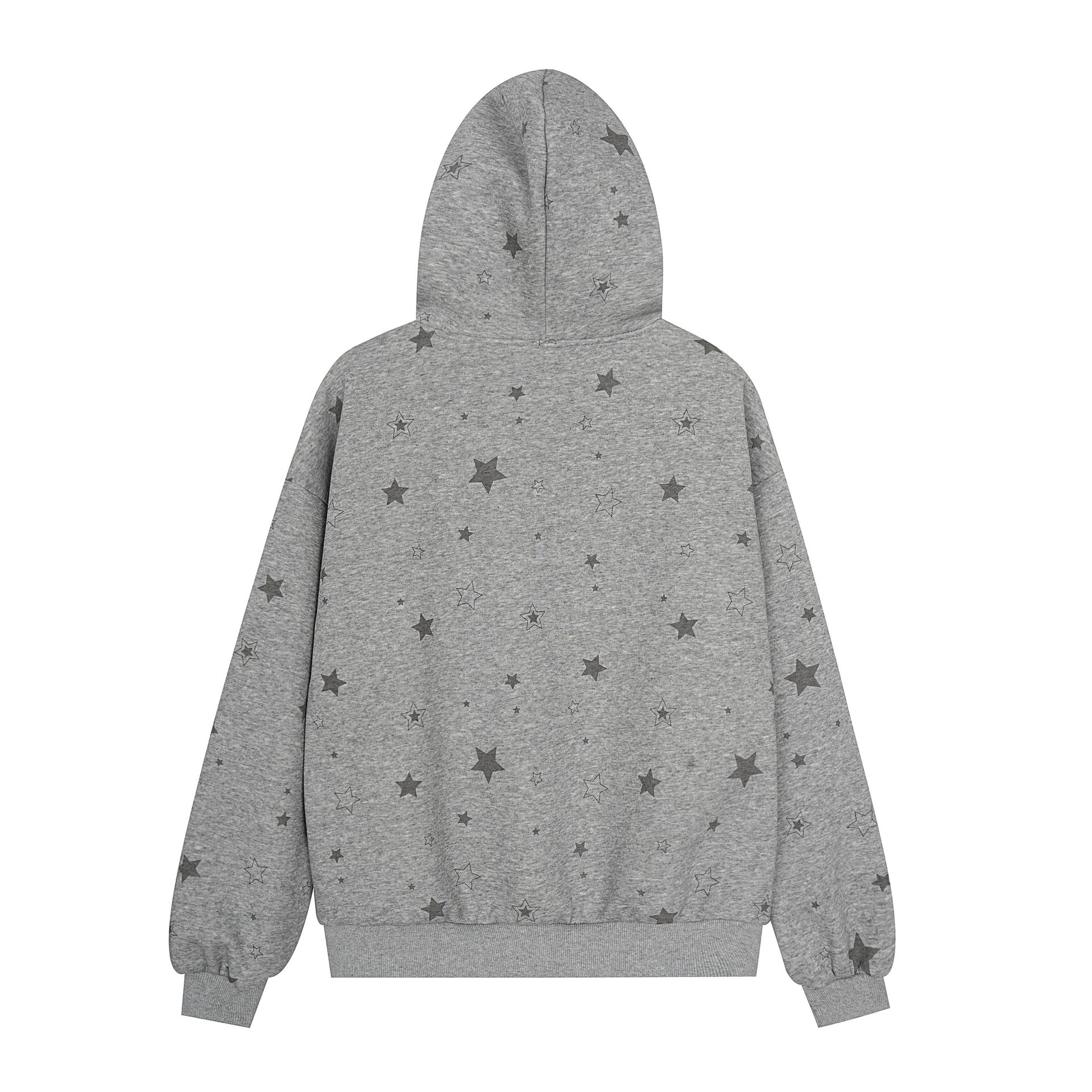 Star letter printed fleece hooded sweatshirt - American Smart