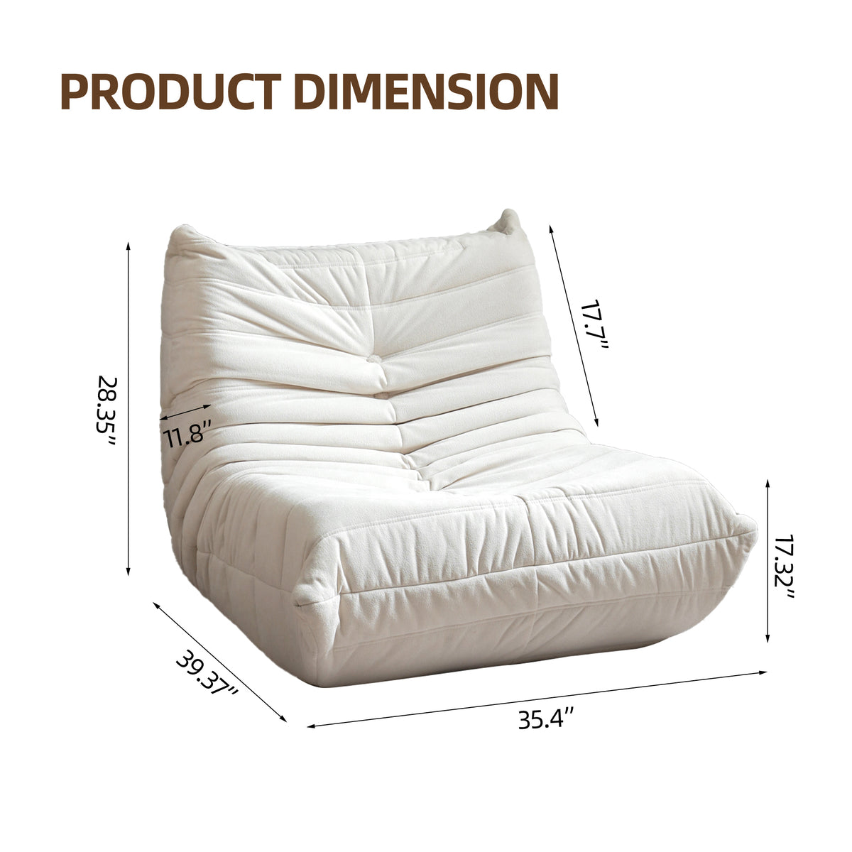 American Smart EP no-installation bean bag chair for adults, foam-filled lounger ideal for living room or gaming spaces.