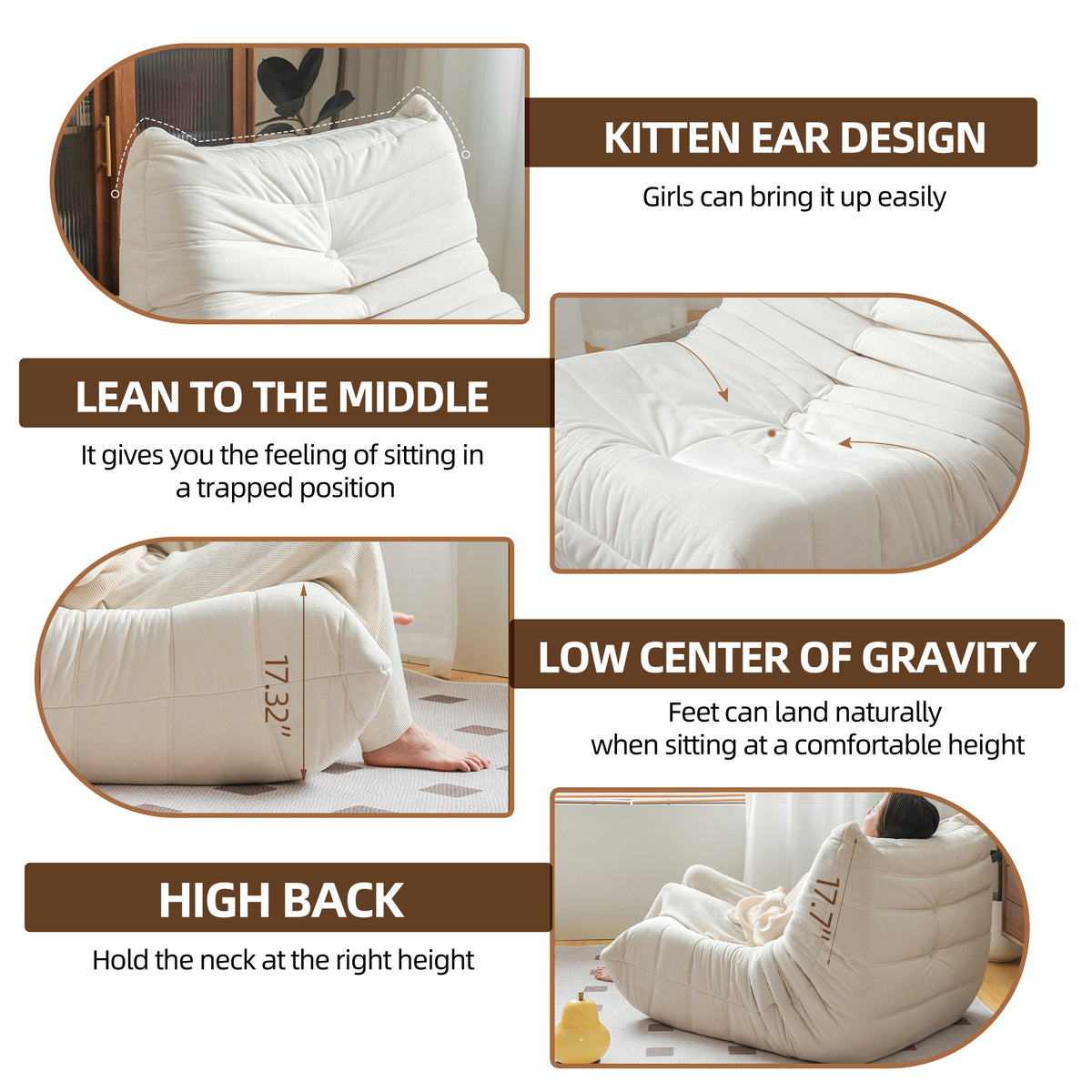 American Smart EP large bean bag chair with foam filling, perfect for living room or gaming lounge, ready to use in a box.