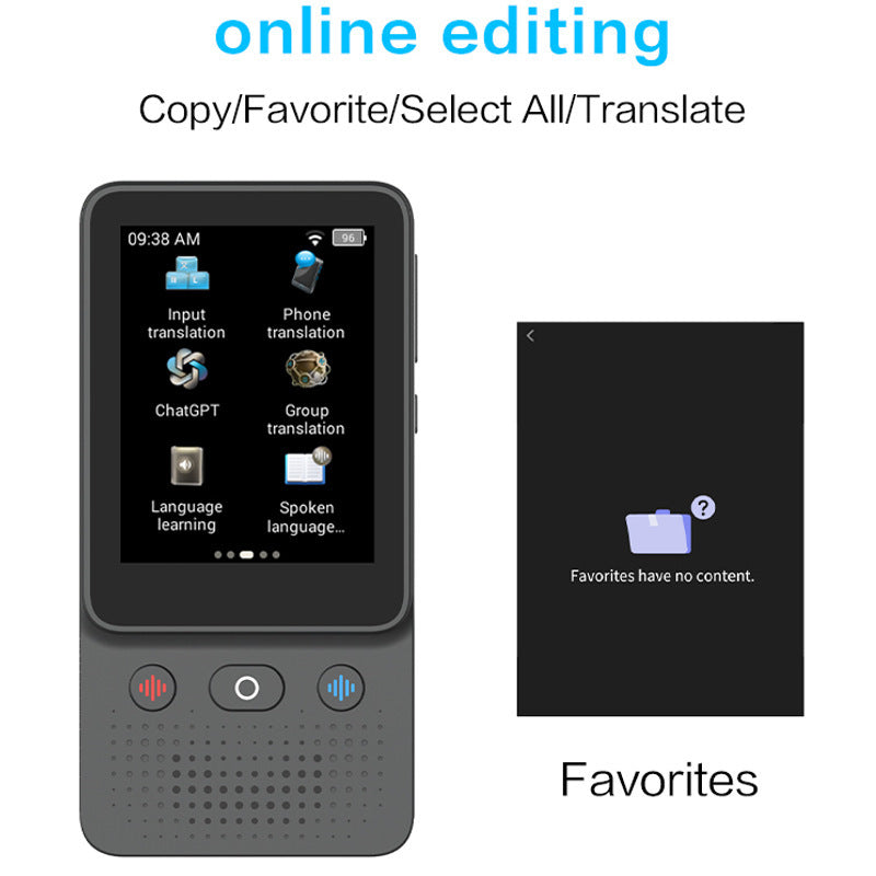 American Smart Translator T2 offline device for accurate overseas meeting text translation, photography, and recording.