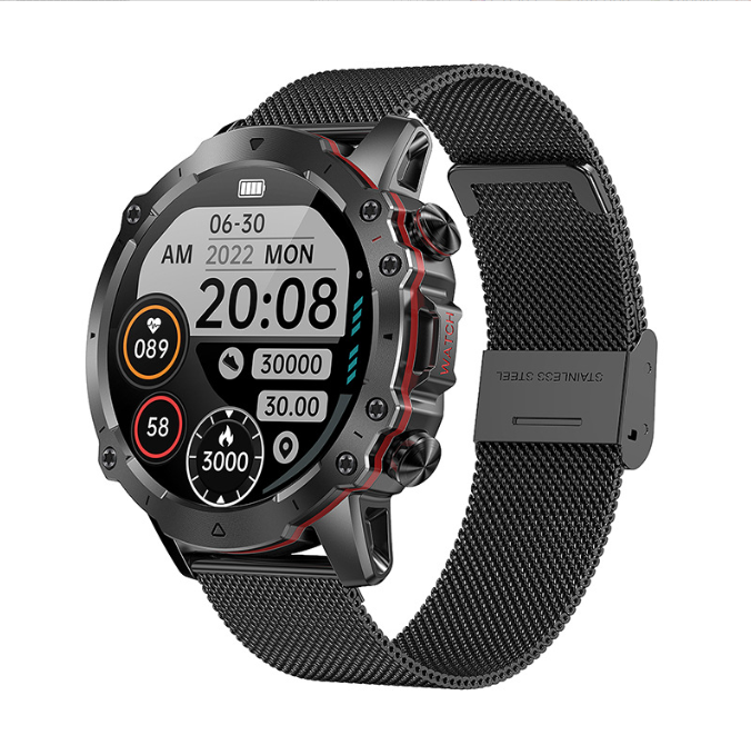 AK56 smartwatch high definition Bluetooth voice call outdoor three prevention heart rate and blood pressure monitoring - American Smart