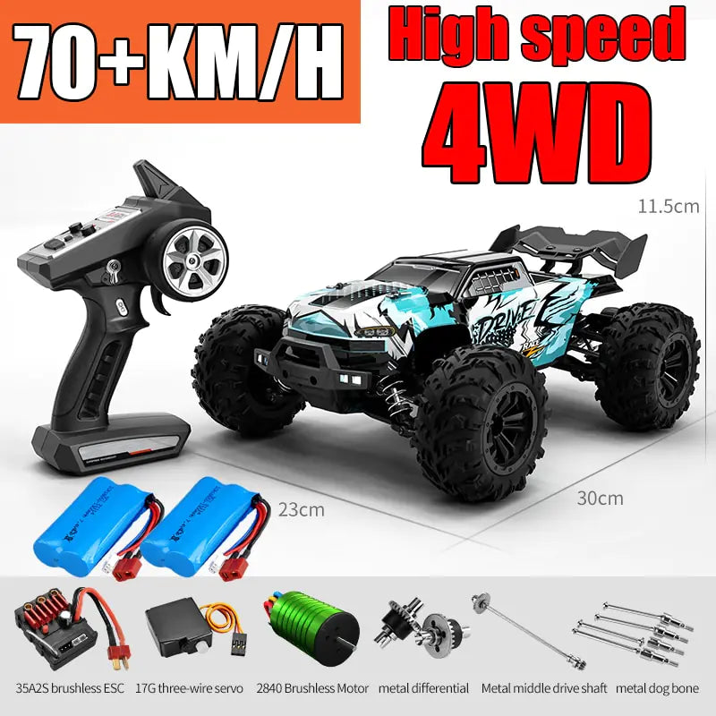 American Smart-EP remote control car, small and colorful toy vehicle with detailed design and wheels on a neutral background.