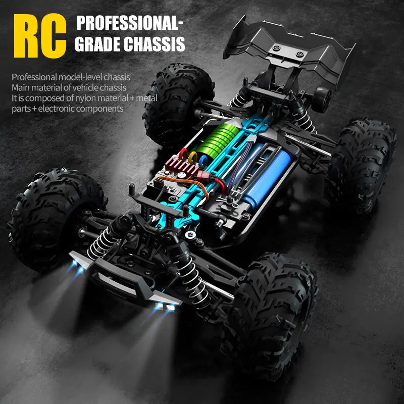 American Smart EP remote control car, small black and red toy vehicle with wheels, designed for outdoor racing and fun.