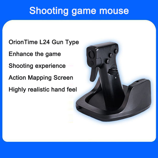 Shooting Game Mouse Gun style Vertical Handle Grip Trigger Features Pistol Vertical Dedicated Wired Peripheral - American Smart