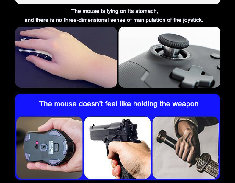 Shooting Game Mouse Gun style Vertical Handle Grip Trigger Features Pistol Vertical Dedicated Wired Peripheral - American Smart