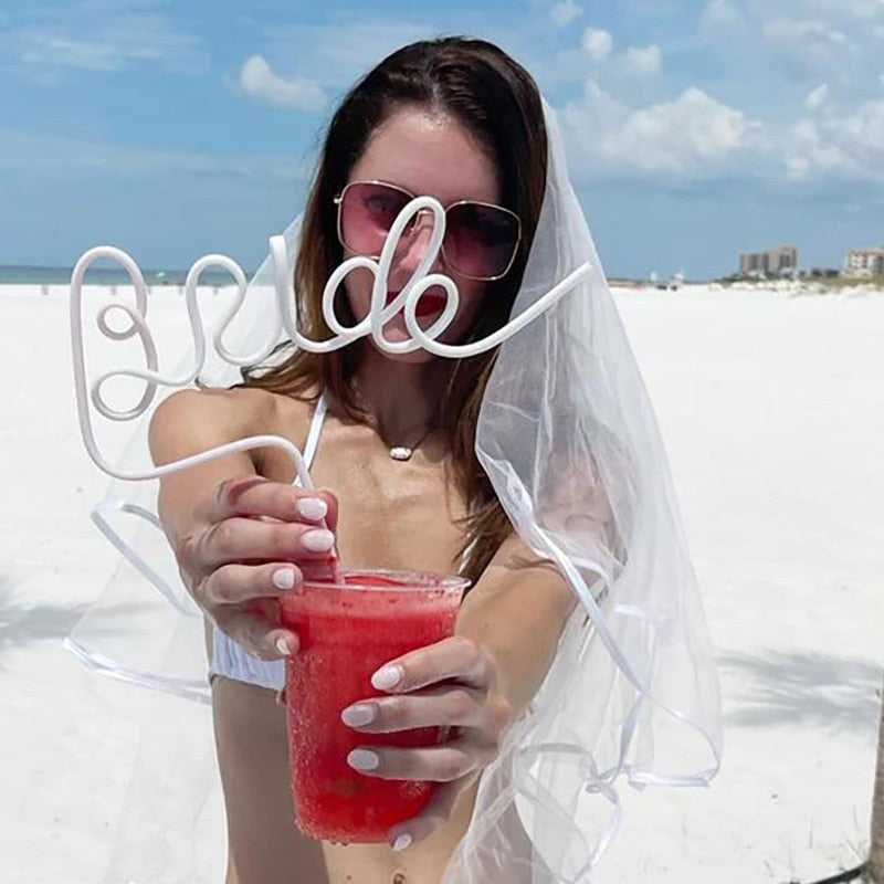 Bride to be babe Straw beach pool Wedding Engagement Bridal Shower Bachelorette hen Party Bach Bash Decoration bridesmaid Gift - American Smart