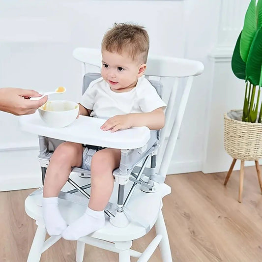 Children's dining chair portable foldable baby dining chair baby dining table small chair baby eating out folding - American Smart
