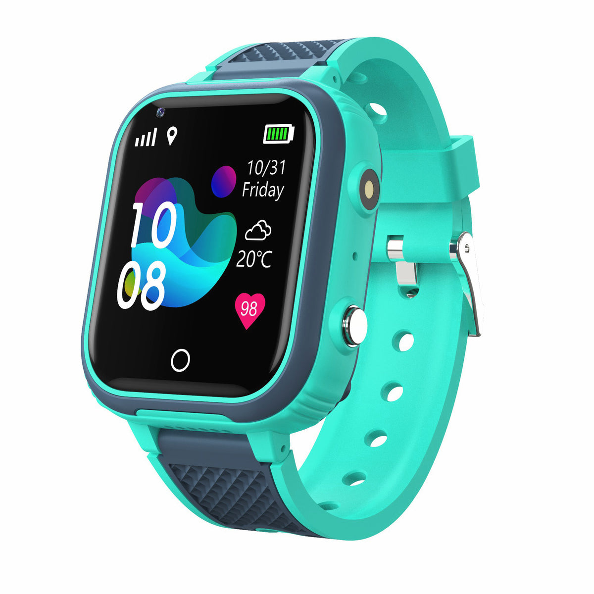 American Smart LT21 4G children's smart watch with GPS, voice calls, video, and phone features, shown in the image.