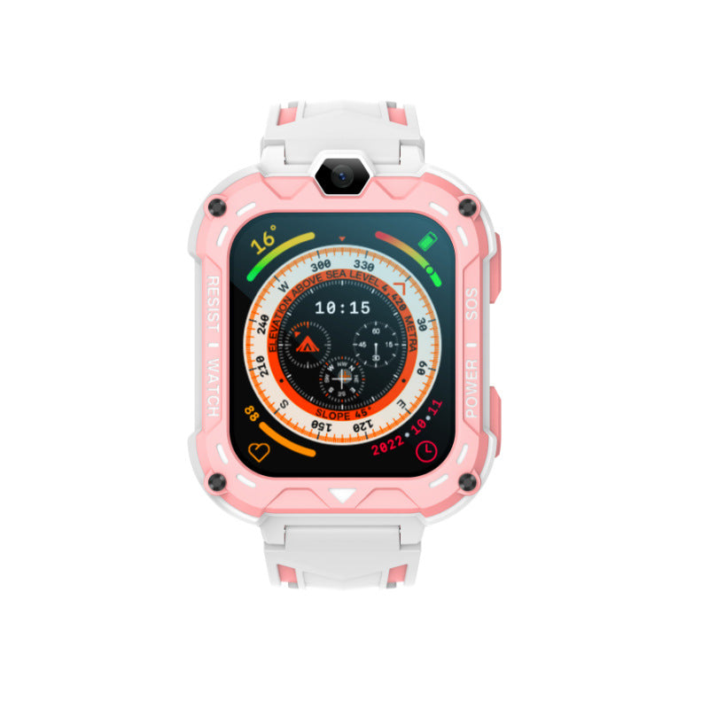 Children's smart watch by American Smart with GPS, 4G connectivity, camera, video, and call features in a sleek design.