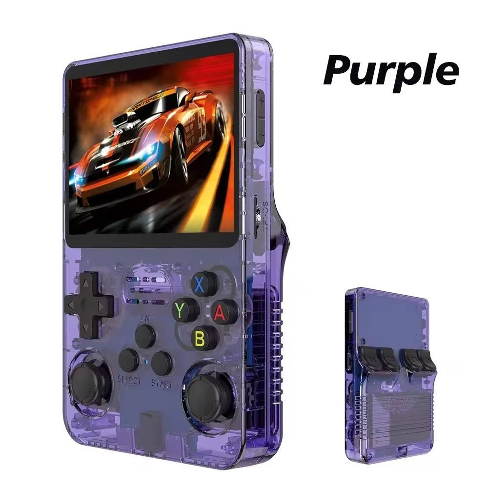 American Smart EP R36S portable handheld retro arcade joystick gaming console with colorful buttons and open-source design
