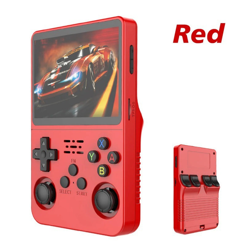 American Smart EP R36S portable handheld retro arcade joystick gaming console with retro design and multiple buttons.