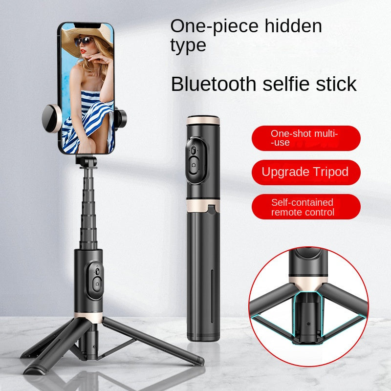 American Smart EP Bluetooth selfie stick with rotating fill light, hidden tripod, and live streaming stand for mobile phones.