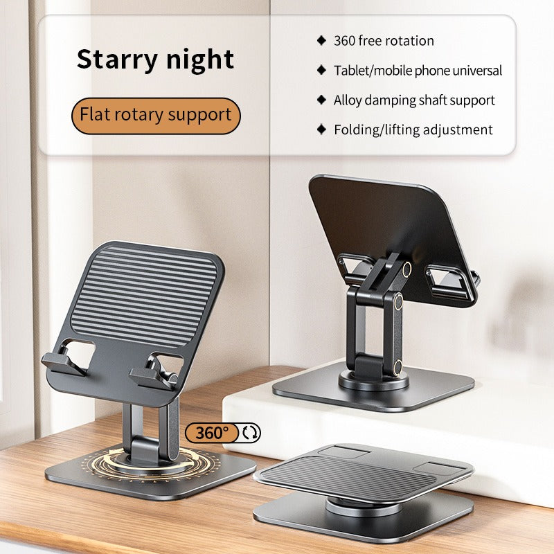 Adjustable American Smart EP tablet stand holder on desk with 360-degree rotation for flexible viewing.