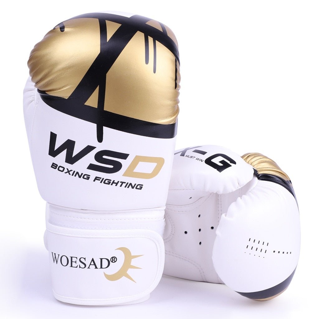 American Smart PU kick boxing gloves for men and women, suitable for Muay Thai, MMA, and sanda training, kids and adults.