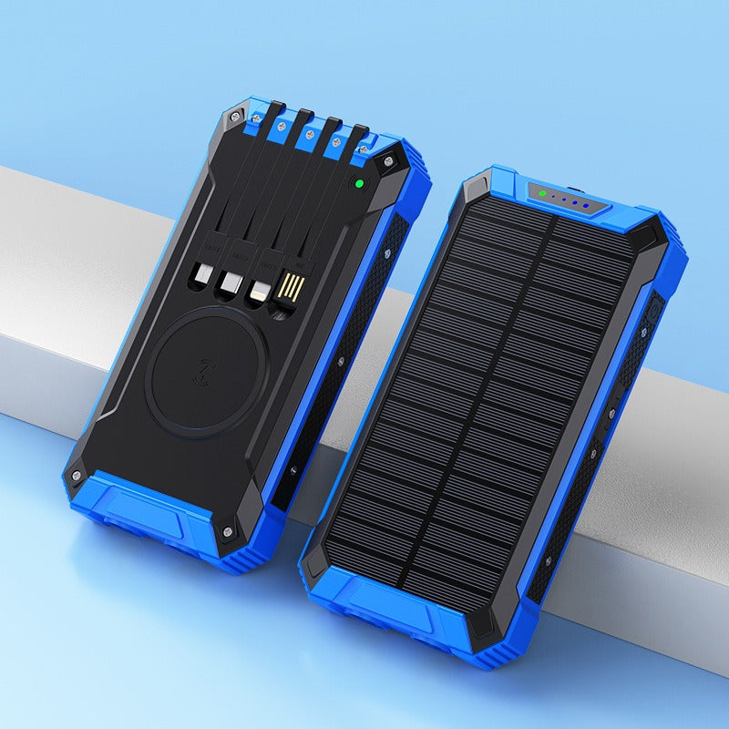 American Smart EP wireless solar power bank with 20000mAh capacity, outdoor mobile phone charger, portable and high-capacity.