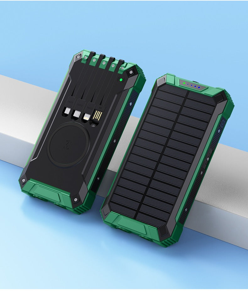 American Smart wireless solar power bank with 20000mAh capacity, outdoor mobile phone charger, portable and eco-friendly design
