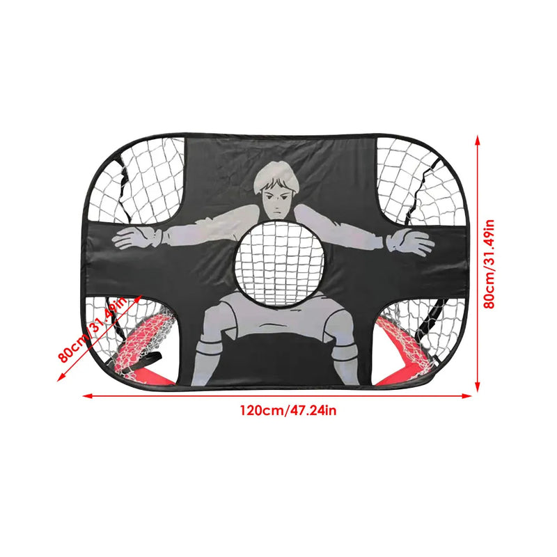 Portable American Smart folding soccer goal for kids, mini training net for indoor and outdoor football practice.