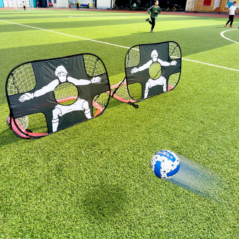 Portable folding soccer goal by American Smart EP, mini training target net for children, for indoor and outdoor football practice.