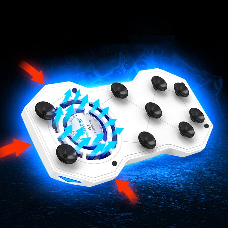 American Smart G1 mobile phone cooling pad with mute gaming cooler, radiator fans, ring holder stand, and rechargeable power.