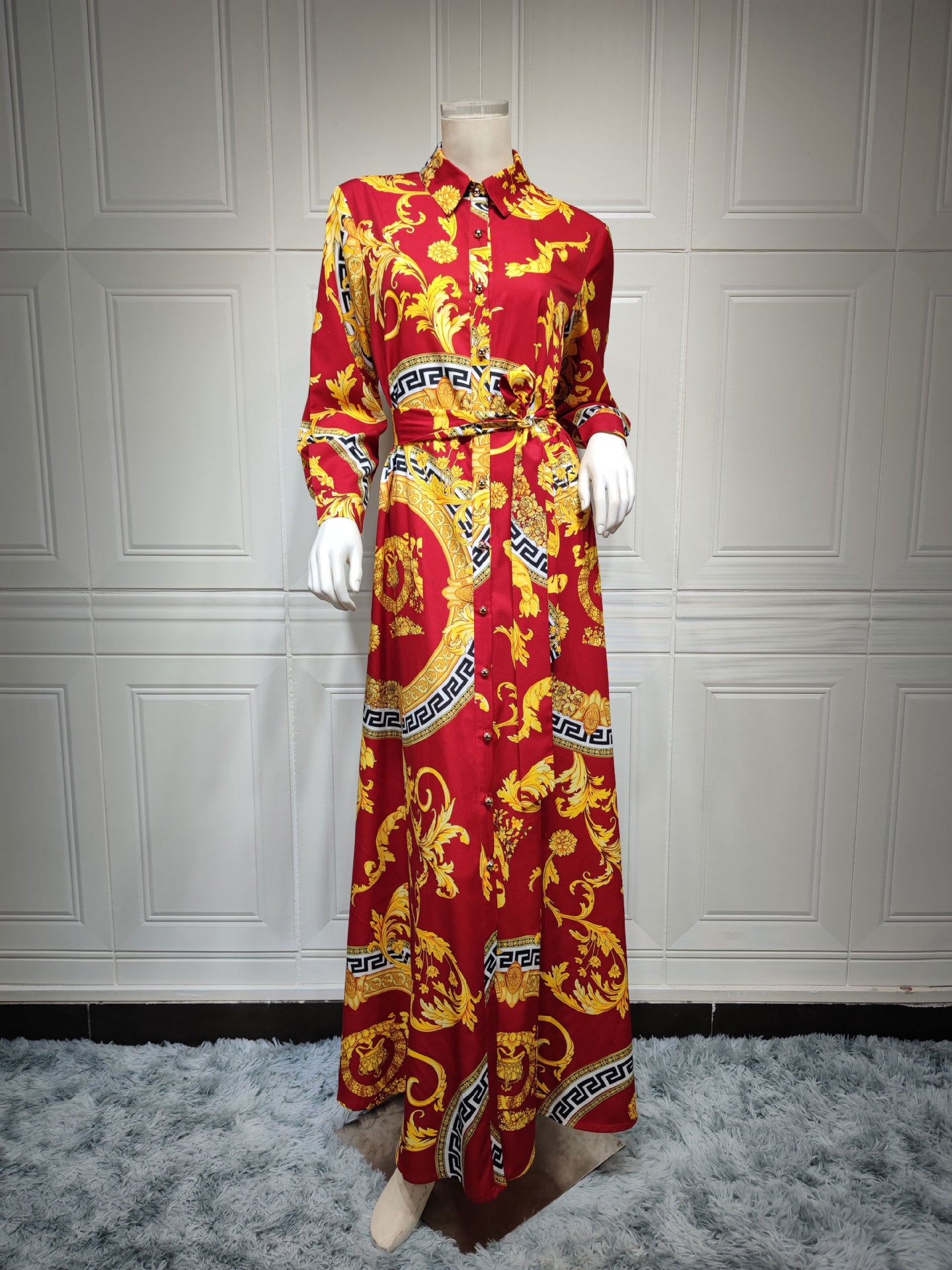 Swing ladies print shirt dress by American Smart EP, featuring Middle East-inspired patterns and casual women's clothing style.