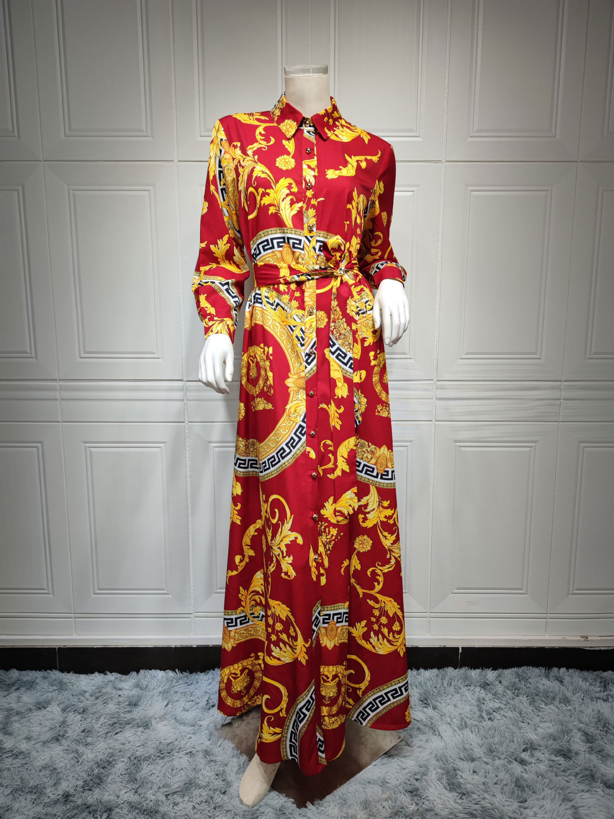 Swing ladies print shirt dress by American Smart EP, featuring Middle East-inspired patterns and casual women's clothing style.