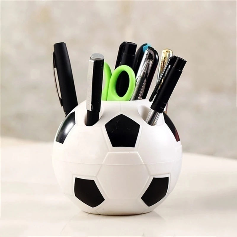American Smart EP soccer shape pen and toothbrush holder, football-themed desktop rack for home or office organization.