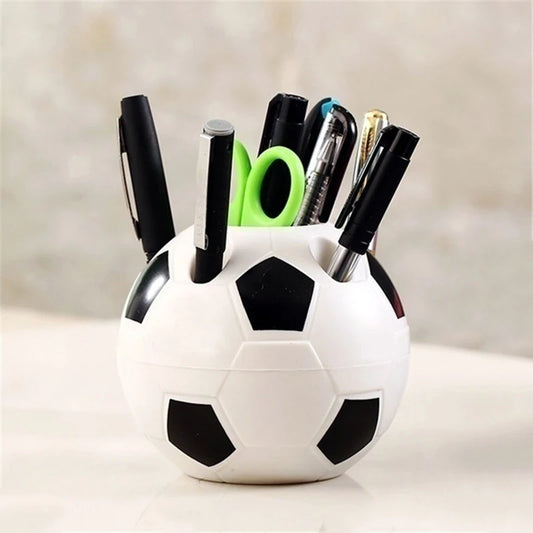 American Smart EP soccer shape pen and toothbrush holder, football-themed desktop rack for home or office organization.