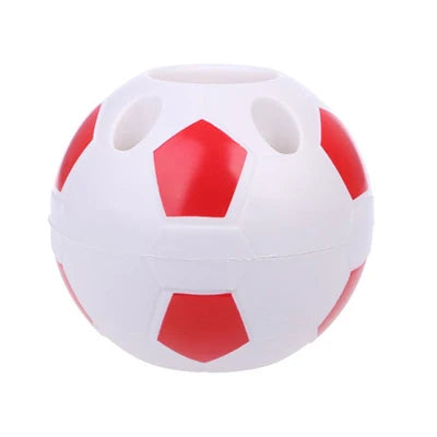 American Smart EP soccer-shaped pen and toothbrush holder, football design desktop rack for table organization and home decor.